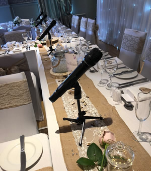 Wireless microphones at a wedding